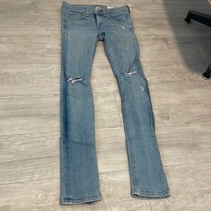 Rag and Bone Jeans La Costs Skinny Denim Sz 24 Distressed